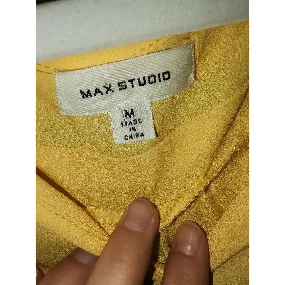 Max Studio Women's Crepe Flutter Blouse M - Picture 4 of 5